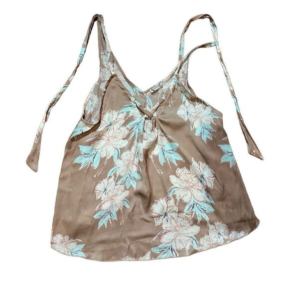 Free People Line Up Halter Cami Top Womens Floral Crisscross Front Sz S - Picture 8 of 9